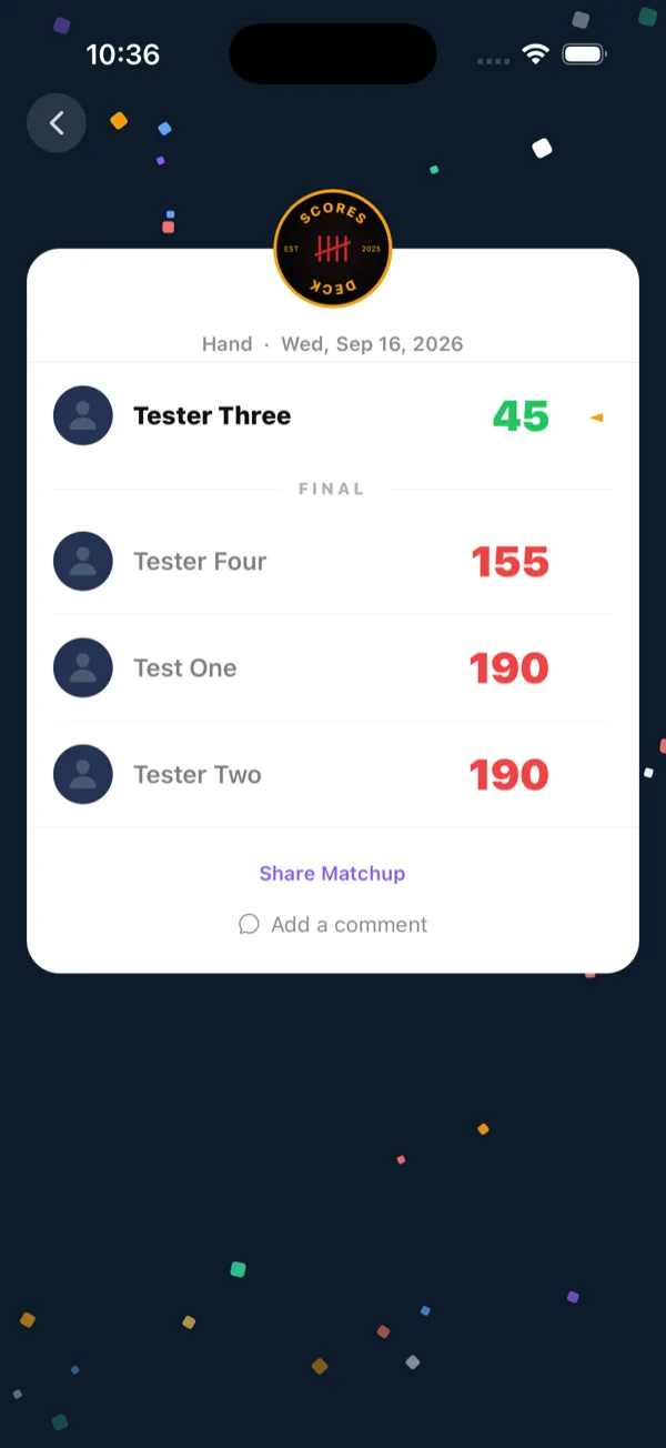 Hand — Finish the match