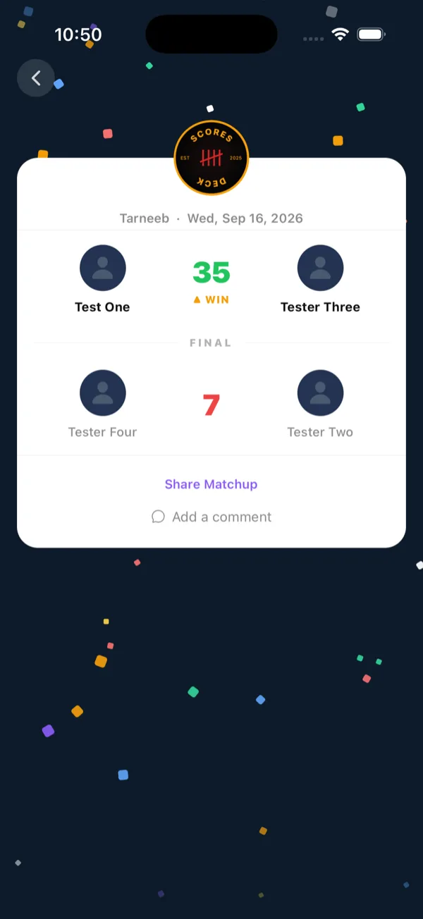 Tarneeb — Finish the match