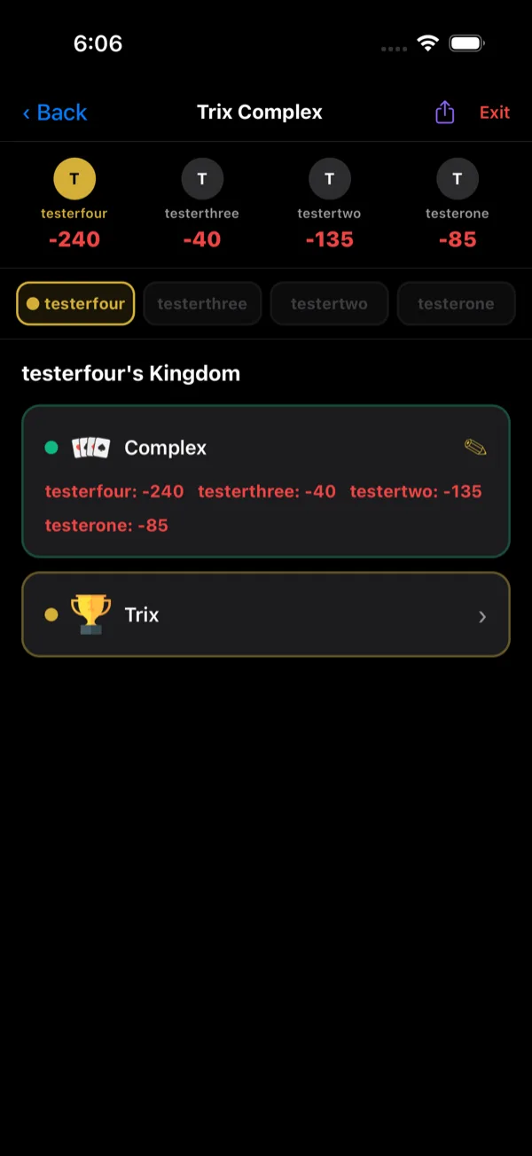 Trix Complex — Follow the running score